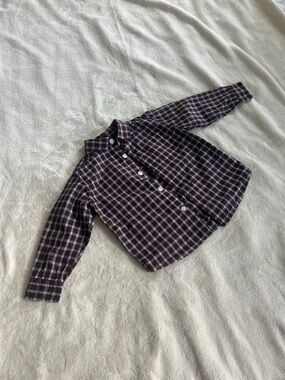 The Children's Place Burgundy and Black Plaid Button-Down Shirt